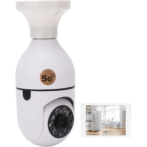360 Degree Wireless 5G WiFi Light Bulb Camera 2.4GHz 1080p Motion Detect for Home Security Surveillance