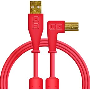 DJ TechTools Chroma Cables Right-Angled USB-A to USB-B Cable | 1.5m / 5 ft | Audio Optimized | Shielded from Interference | Cable Tie (Green)