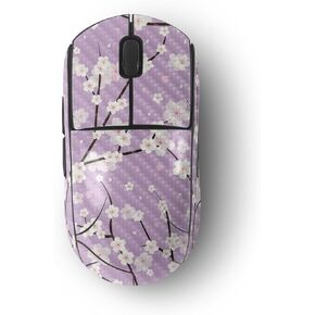 MightySkins Carbon Fiber Skin Compatible with Logitech G Pro Wireless Gaming Mouse - Sakura Purple | Protective, Durable Textured Carbon Fiber Finish | Easy to Apply
