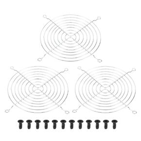 PATIKIL 185mm Filter Grill with Screws, 5 Pack Chrome Plated Iron Frame Ventilator Grills Protector Mesh Dustproof Case Cover for Computer, Silver Tone