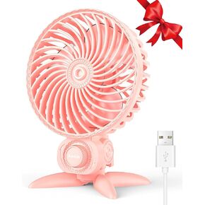 USB Small Fan, Desk Fans with CVT Variable Speeds, Strong Cooling Airflow, Quiet Portable, Desktop Mini Personal Fan for Room, Home,Office, Bedroom-USB Powered Purple