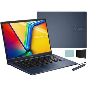 ASUS Vivobook 14 Laptop, 14" FHD Display, Intel Core i3-1215U Processor, 8GB RAM, 512GB SSD, Wi-Fi 6, Windows 11 Home in S Mode, Quiet Blue with Accessories