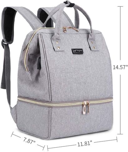 حقيبة ظهر بمضخة الثدي، حقائب ضخ GOGOSO مع مبرد للعمل والأم مضخة الثدي تحمل حقيبة الحفاضات هدايا استحمام الطفل (لا تشمل حزمة الثلج) in Kuwait