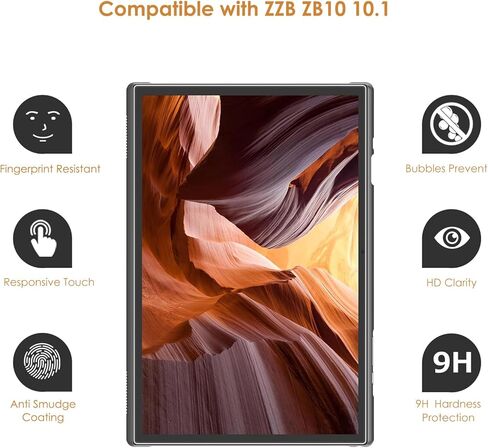 واقي شاشة مكون من عبوتين متوافق مع الكمبيوتر اللوحي ZZB ZB10 / YQ10S مقاس 10.1 بوصة، [وضوح عالي الدقة] [9 صلابة] استبدال الزجاج المقسى للكمبيوتر اللوحي ZZB ZB10 / YQ10S مقاس 10.1 بوصة in Kuwait