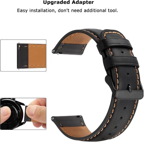 أحزمة Tasikar الجلدية مقاس 22 مم متوافقة مع ساعة Samsung Galaxy Watch 3 مقاس 45 مم، حزام سوار بديل من الجلد الأصلي الفاخر متوافق مع ساعة Galaxy Watch 46 مم، 22 مم in Saudi Arabia