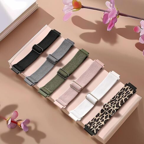 6 Pack Stretchy Nylon Bands Compatible with Amazfit GTS /GTS 2/ GTS 2 Mini/ GTS 2e / GTS 3/ GTS 4 Mini / GTS 4,20mm Weave Elastic Replacement Watch Strap for Amazfit Bip / Bip U Pro / Bip 3 /3 Pro, Girls Women in Saudi Arabia
