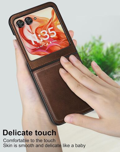 Foluu for Motorola Razr 2024 Case [Not fit Razr Plus 2024], Moto Razr 2024 Leather Case, PU Leather + Hard PC Shell Ultra Thin Slim Durable Protective Phone Case Cover for Motorola Razr 2024 (Brown) in Saudi Arabia