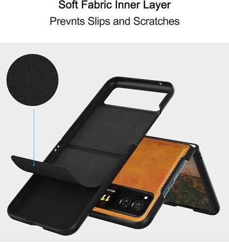 Foluu for Motorola Razr 2024 Case [Not fit Razr Plus 2024], Moto Razr 2024 Leather Case, PU Leather + Hard PC Shell Ultra Thin Slim Durable Protective Phone Case Cover for Motorola Razr 2024 (Brown) in Saudi Arabia