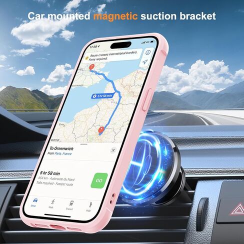 CoolBELL Phone Case for iPhone 15 Plus 6.7 Inches with Strengthened Magnetic Ring Stand Translucent Back Cover [Compatible with Magsafe] Military-Grade Protection Cases for Men Women (Wine Red) in Saudi Arabia