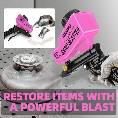 NANPU Air Sand Blaster Gun with Gravity Feed - Ceramic Nozzle, Metal Body | for Paint, Rust Removal, and Glass Etching | Versatile for Aluminum, Sand, Walnut Shells, and Soda Blasting Applications in Saudi Arabia