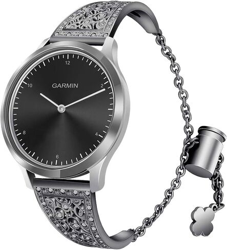 حزام ساعة نسائي 22 ملم متوافق مع Fossil Gen 5 Julianna، حزام ساعة Bling Diamond من الفولاذ المقاوم للصدأ سريع التحرير وحزام قابل للتعديل أساور مجوهرات معصم للجيل 5 Julianna (وردي وردي) in Kuwait