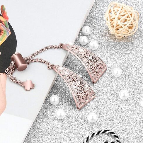 حزام ساعة نسائي 22 ملم متوافق مع Fossil Gen 5 Julianna، حزام ساعة Bling Diamond من الفولاذ المقاوم للصدأ سريع التحرير وحزام قابل للتعديل أساور مجوهرات معصم للجيل 5 Julianna (وردي وردي) in Kuwait