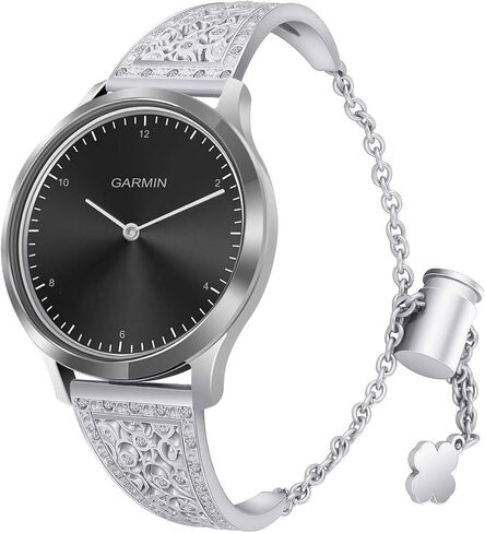 حزام ساعة نسائي 22 ملم متوافق مع Fossil Gen 5 Julianna، حزام ساعة Bling Diamond من الفولاذ المقاوم للصدأ سريع التحرير وحزام قابل للتعديل أساور مجوهرات معصم للجيل 5 Julianna (وردي وردي) in Kuwait