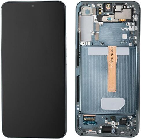 شاشة LCD S22 Plus 5G OLED [6.55 بوصة وليس OEM 6.6 بوصة] + إطار أسود فانتوم لهاتف Samsung Galaxy S22+ SM-S906U S906W S906B شاشة LCD بديلة لمجموعة محول رقمي تعمل باللمس in Kuwait