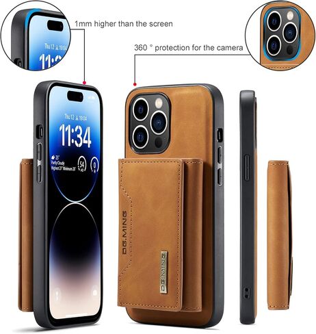 متوافق مع iPhone 14 Pro (6.1 بوصة)، غطاء خلفي قابل للفصل 2 في 1 وحافظات هاتف بمحفظة جلدية مع حامل للبطاقات، وحافظات هاتف بجيب جلدي (لا تناسب iPhone 14 Pro Max) (قهوة) in Saudi Arabia