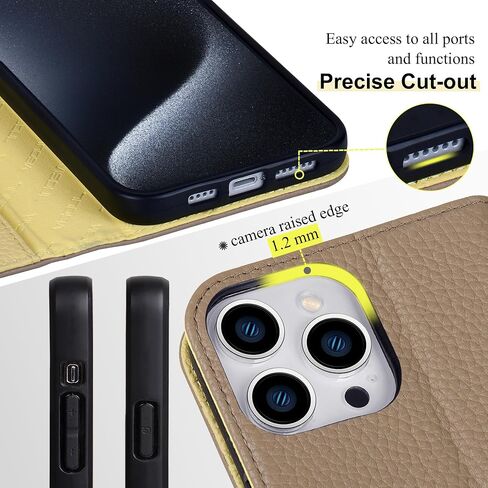 حافظة VISOUL مرصوفة بالحصى من الجلد الأصلي لهاتف iPhone 14 Pro Max مع حامل بطاقة للرجال والنساء، غطاء مغناطيسي قابل للطي مع حامل لهاتف iPhone 14 Pro Max (6.7 بوصات) (أرجواني + أرجواني فاتح) in Kuwait