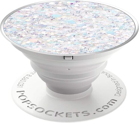 PopSockets: قبضة وحامل قابلان للطي للهواتف والأجهزة اللوحية - لون أبيض ثلجي لامع in Saudi Arabia