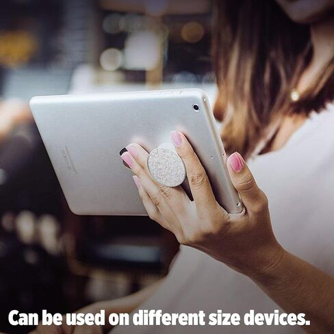 PopSockets: قبضة وحامل قابلان للطي للهواتف والأجهزة اللوحية - لون أبيض ثلجي لامع in Saudi Arabia