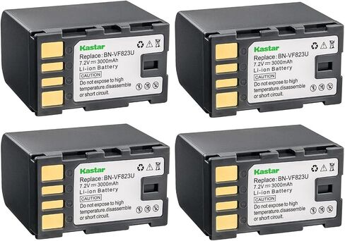 Kastar BN-VF823 Battery 4-Pack Replacement for JVC GZ-MG255A GZ-MG255AC GZ-MG255EK GZ-MG255EX GZ-MG255US GZ-MG255W GZ-MG260 GZ-MG261 GZ-MG262 GZ-MG275 GZ-MG275AA GZ-MG275AC GZ-MG275B GZ-MG275E Camera in Saudi Arabia