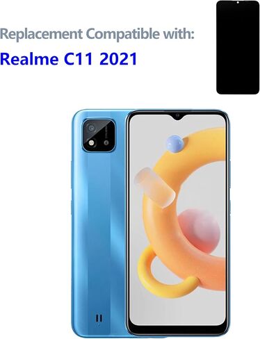 LCD Display Compatible with Realme C11 2021 RMX3231 (Black without Frame) Touch Screen + Tools in Saudi Arabia