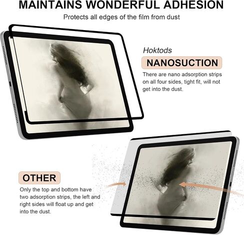 واقي شاشة Paper Nan Suction لجهاز iPad 6th 5th 9.7 بوصة (2018/2017)، iPad Pro 9.7 2016، iPad Air 2، iPad Air 1، كتابة، رسم مثل على الورق، قابل للفصل، قابل لإعادة الاستخدام، طبقة ورقية مضادة للتوهج in Kuwait