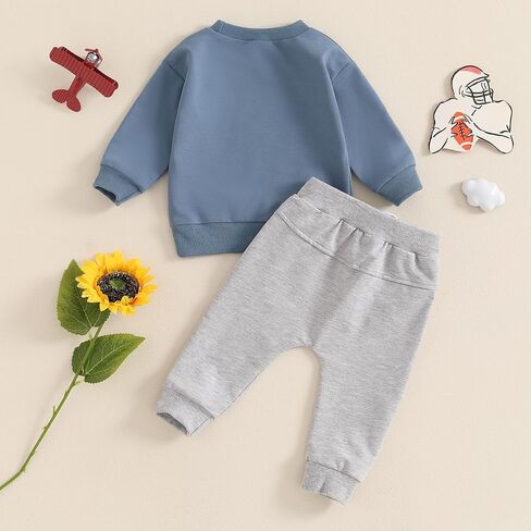 زي HwShine للأطفال الصغار لكرة القدم في أيام الأحد، نشاهد كرة القدم مع سويت شيرت الأب وسروال علوي وملابس خريفية للرضع in Kuwait