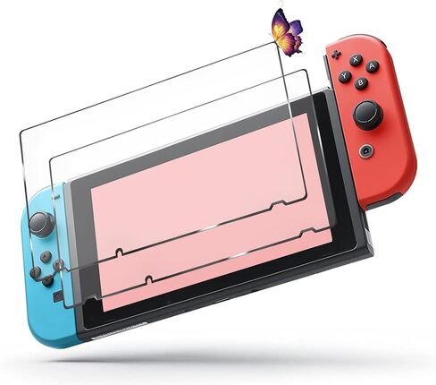 [2Pack] for Nintendo Switch Screen Protector Tempered Glass with Camera Lens Protector for Nintendo Switch 2017[Case Friendly] HD Clear 9H Hardness Bubble Free in Kuwait