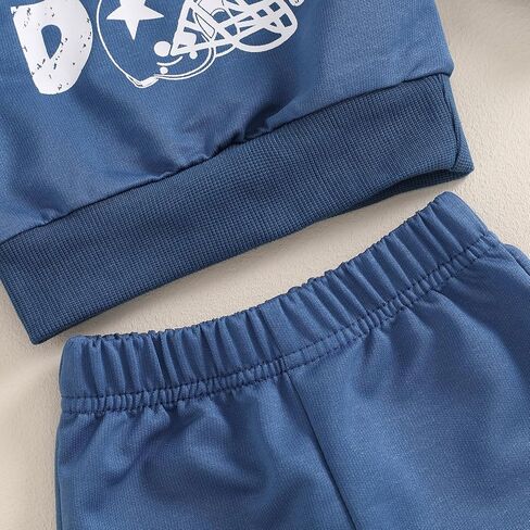 ZyHwShine Toddler Baby Boy Football Outfit On Sundays We Watch Football with Daddy Sweatshirt Top Pants Infant Fall Clothes in Saudi Arabia