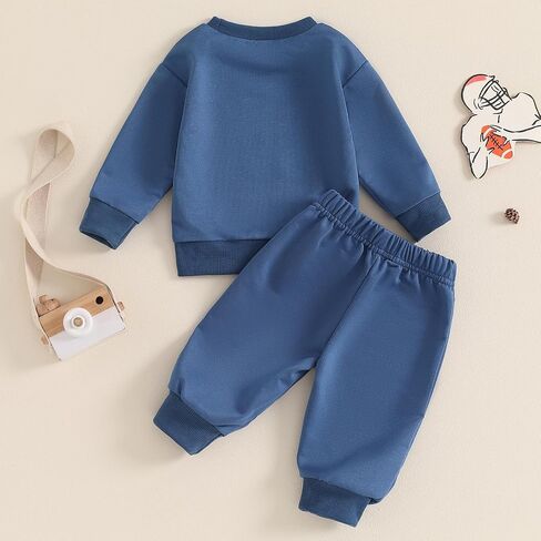 ZyHwShine Toddler Baby Boy Football Outfit On Sundays We Watch Football with Daddy Sweatshirt Top Pants Infant Fall Clothes in Saudi Arabia