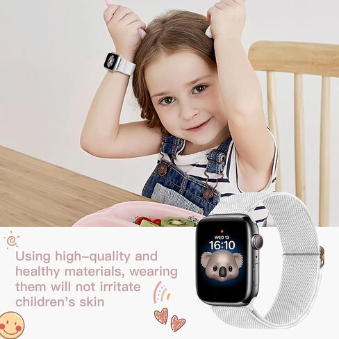 Nylon Band Compatible with Kids Apple Watch Ultra Series 8 7 6 5 4 3 SE SE2,Soft Loop Strap for iWatch Boy Girl Small Wrist. in Saudi Arabia