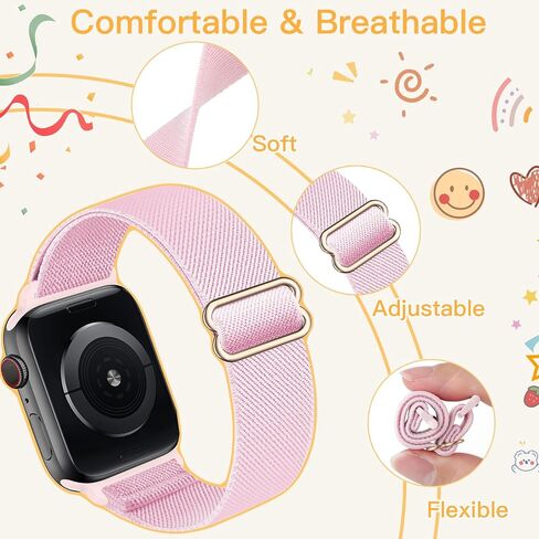 Nylon Band Compatible with Kids Apple Watch Ultra Series 8 7 6 5 4 3 SE SE2,Soft Loop Strap for iWatch Boy Girl Small Wrist. in Saudi Arabia