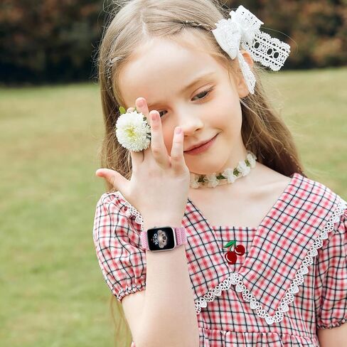 Nylon Band Compatible with Kids Apple Watch Ultra Series 8 7 6 5 4 3 SE SE2,Soft Loop Strap for iWatch Boy Girl Small Wrist. in Saudi Arabia