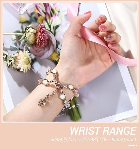 TiMOVO Beaded Fashion Band Compatible with Galaxy Watch Active 2/Active/Galaxy Watch 4 40mm/Galaxy Watch 4 Classic 42mm, Elastic Beaded Night Luminous Beads Band Strap for Women Girls in Saudi Arabia