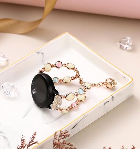 TiMOVO Beaded Fashion Band Compatible with Galaxy Watch Active 2/Active/Galaxy Watch 4 40mm/Galaxy Watch 4 Classic 42mm, Elastic Beaded Night Luminous Beads Band Strap for Women Girls in Saudi Arabia