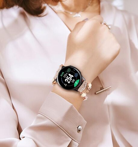 TiMOVO Beaded Fashion Band Compatible with Galaxy Watch Active 2/Active/Galaxy Watch 4 40mm/Galaxy Watch 4 Classic 42mm, Elastic Beaded Night Luminous Beads Band Strap for Women Girls in Saudi Arabia