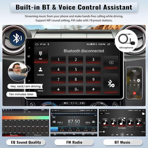 UNITOPSCI 2G+64G Single Din Android 13 Car Stereo 10.4 بوصة بمحرك قابل للتدوير شاشة تعمل باللمس لاسلكي Apple CarPlay Android Auto Car Radio GPS Navigation Bluetooth Mirror Link FM/RDS+كاميرا احتياطية ميكروفون in Saudi Arabia