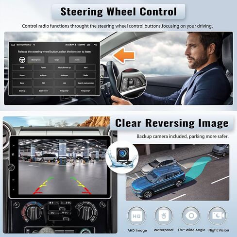 UNITOPSCI 2G+64G Single Din Android 13 Car Stereo 10.4 بوصة بمحرك قابل للتدوير شاشة تعمل باللمس لاسلكي Apple CarPlay Android Auto Car Radio GPS Navigation Bluetooth Mirror Link FM/RDS+كاميرا احتياطية ميكروفون in Saudi Arabia