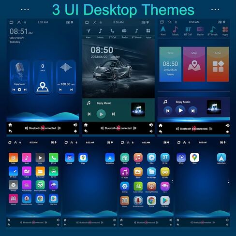 UNITOPSCI 2G+64G Single Din Android 13 Car Stereo 10.4 بوصة بمحرك قابل للتدوير شاشة تعمل باللمس لاسلكي Apple CarPlay Android Auto Car Radio GPS Navigation Bluetooth Mirror Link FM/RDS+كاميرا احتياطية ميكروفون in Saudi Arabia