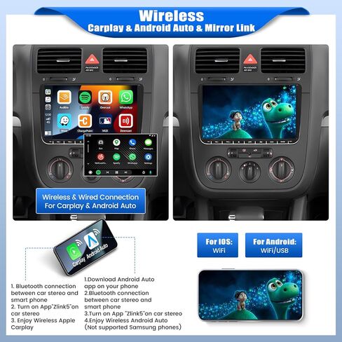 [2+64G] ستيريو سيارة Android 13 لسيارة VW Passat Tiguan Golf MK5 MK6 Jetta T5 EOS Polo مع Carplay اللاسلكي وAndroid Auto، راديو سيارة بشاشة تعمل باللمس 9 بوصة مع BT FM/RDS HiFi WiFi GPS Dual USB+كاميرا احتياطية in Saudi Arabia