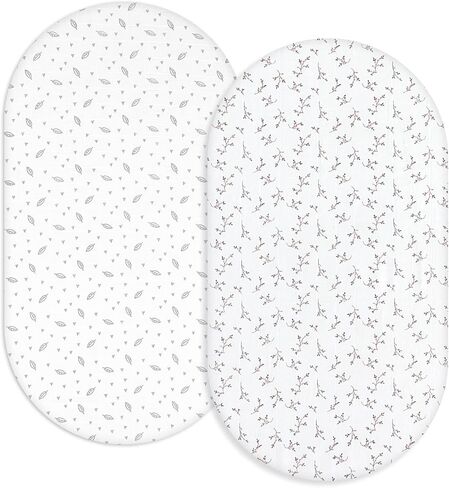 ملاءات سرير أطفال من الموسلين للفتيات والفتيان، ملاءات سرير أطفال مناسبة لسرير الأطفال الصغار مقاس 28 بوصة × 52 بوصة، مصنوعة من الفيسكوز من ملاءة مرتبة سرير الخيزران بنمط بوهو، ملاءات أطفال ناعمة قابلة للتنفس، عبوة من قطعتين، أبيض وأصفر in Kuwait