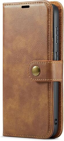 Asuwish Phone Case for Samsung Galaxy S23 FE 5G Wallet Magnetic Detachable Cell Cover with Tempered Glass Screen Protector Flip Card Holder Slot S 23 EF S23FE 23S Women Men Girls Purse Mobile Brown in Saudi Arabia