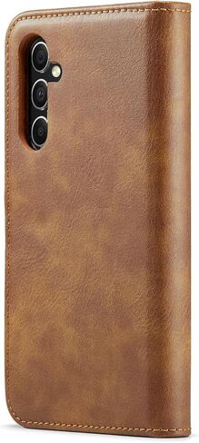 Asuwish Phone Case for Samsung Galaxy S23 FE 5G Wallet Magnetic Detachable Cell Cover with Tempered Glass Screen Protector Flip Card Holder Slot S 23 EF S23FE 23S Women Men Girls Purse Mobile Brown in Saudi Arabia