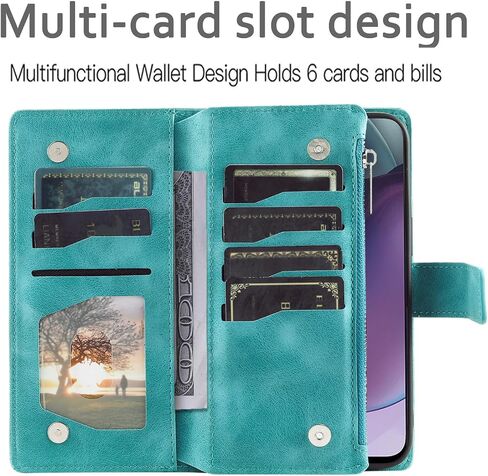 Phone Case for Motorola Moto G Stylus 5G 2023 Wallet Cover with Screen Protector and Wrist Strap Mandala Flower Flip Zipper Credit Card Holder Slot Stand Cell GStylus G5 XT2317DL Women Men Green in Kuwait
