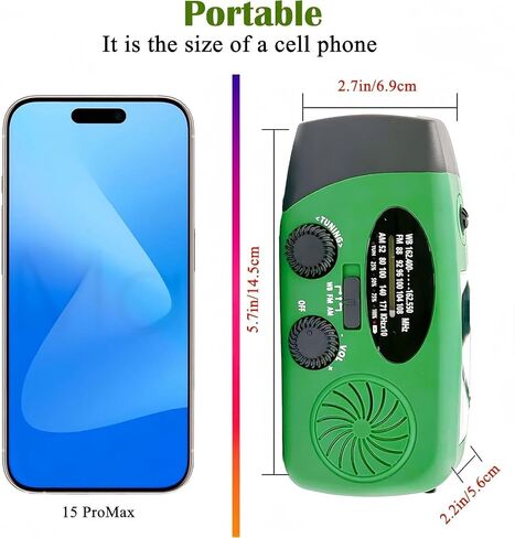 5000mAh Eemergency Radio, NOAA Weather Radio, Portable FM AM Solar Hand Crank Radio with SOS Alarm, Earphone Jack, LED Flashlights Survial Phone Charger for Camping Hiking in Saudi Arabia