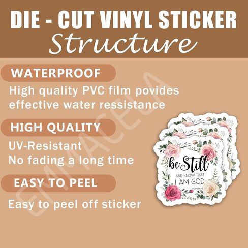 (3PCS) Trust in The Lord with All Your Heart Proverbs 3:5-6 Sticker Christian Faith Sticker, Religious Sticker, Waterproof Vinyl Decal for Books Laptops Tumblers Water Bottles and More, Size 3" x 3" in Kuwait
