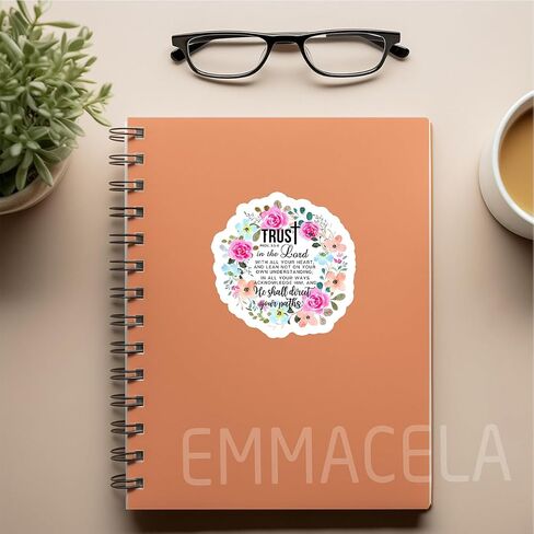 (3PCS) Trust in The Lord with All Your Heart Proverbs 3:5-6 Sticker Christian Faith Sticker, Religious Sticker, Waterproof Vinyl Decal for Books Laptops Tumblers Water Bottles and More, Size 3" x 3" in Kuwait