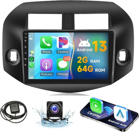 2G 64G for Toyota RAV4 2007-2011 Android Car Stereo Radio CarPlay Android Auto, Rimoody 9 Inch Touch Screen Support Mirror Link Bluetooth FM/RDS GPS WiFi SWC Backup Camera in Saudi Arabia
