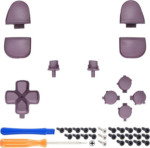 استبدال شديد D-pad R1 L1 R2 L2 Triggers Share Options أزرار الوجه، مجموعة كاملة من الأزرار باللون الرمادي الداكن والبنفسجي المتوافقة مع وحدة تحكم ps5 BDM-030 BDM-040 BDM-050 - وحدة التحكم غير متضمنة in Saudi Arabia