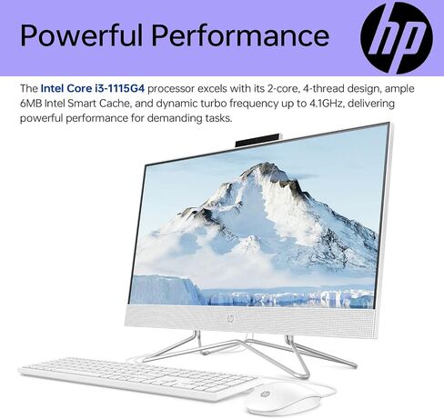 HP 24 Newest Daily All-in-One, 23.8" FHD 1920 * 1080, Intel Core i3-1115G4, 16GB RAM, 2TB SSD, Wi-Fi, Wired KB & Mouse, SD Card Reader, Webcam, Windows 11 Home, White with 64GB USB Flash Drive Bundle in Saudi Arabia