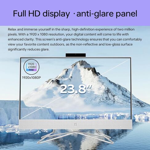 HP 24 Newest Daily All-in-One, 23.8" FHD 1920 * 1080, Intel Core i3-1115G4, 16GB RAM, 2TB SSD, Wi-Fi, Wired KB & Mouse, SD Card Reader, Webcam, Windows 11 Home, White with 64GB USB Flash Drive Bundle in Saudi Arabia